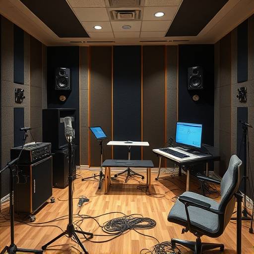 Equipo de grabación de audio en estudio